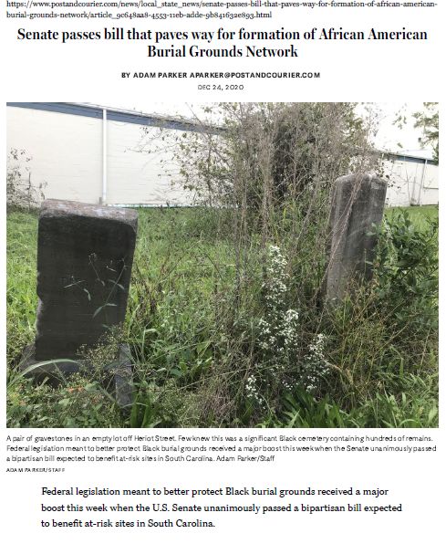 Senate passes bill that paves way for formation of African American Burial Grounds Network