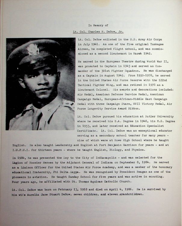 Charles Debow page in the Golden anniversary Class of 1936 reunion book
