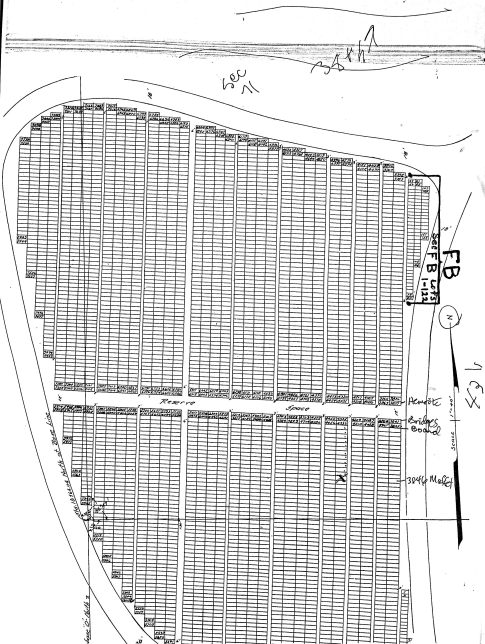 Location of Harvey Flenough's grave in Crown Hill Cemetery
